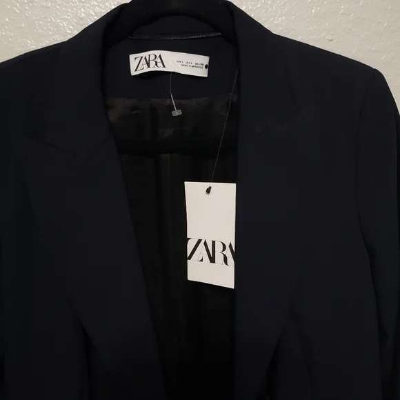 NWT Zara blazer, Color Navy Blue, Size L - Picture 4 of 17